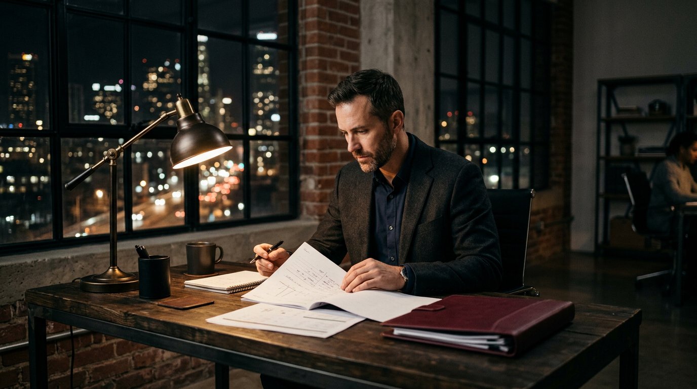 Alleinstellungsmerkmal: Professionelles Arbeiten am Computer in einer modernen Büroumgebung mit Schwerpunkt auf B2B-Vertrieb.