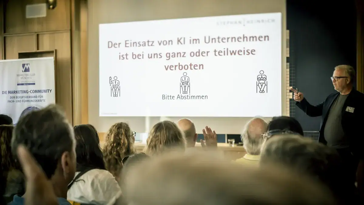 Publikumsabstimmung zur Frage, ob KI im Unternehmen verboten ist